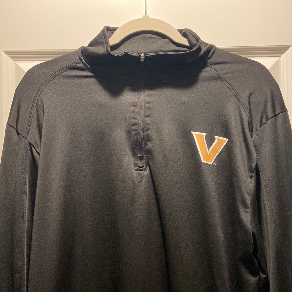 BSNSports Vanderbilt (New V Logo) 1/4 Zip Up Light Jacket Black Men’s Large NWOT